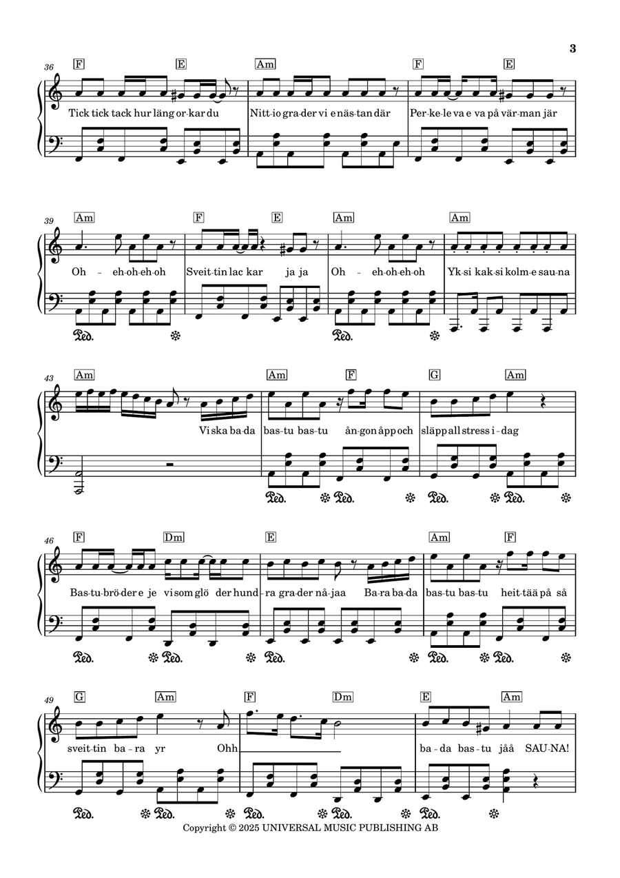 Bara Bada Bastu Bara Bada Bastu Piano Solo scores gallery preview page 3