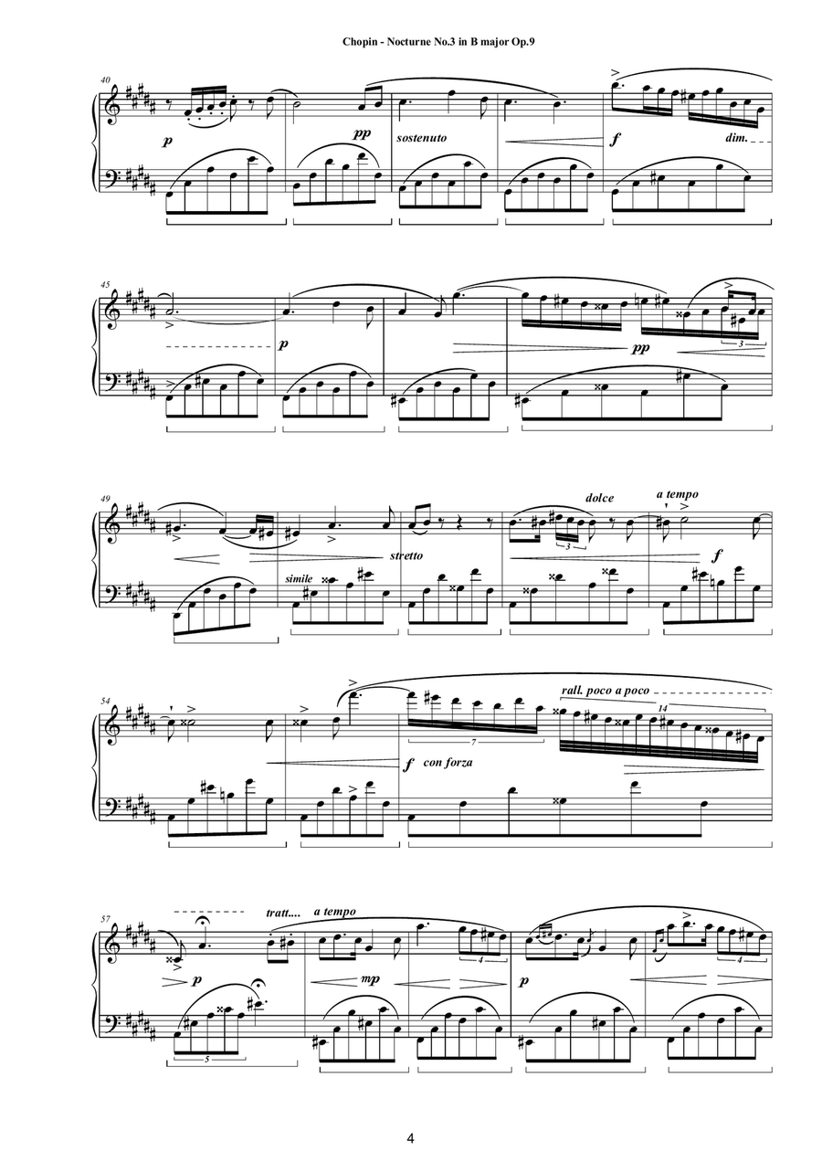 Chopin - Nocturne No.3 in B major Op.9 for Piano Piano Solo scores gallery preview page 4