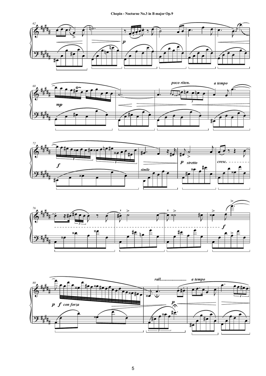 Chopin - Nocturne No.3 in B major Op.9 for Piano Piano Solo scores gallery preview page 5