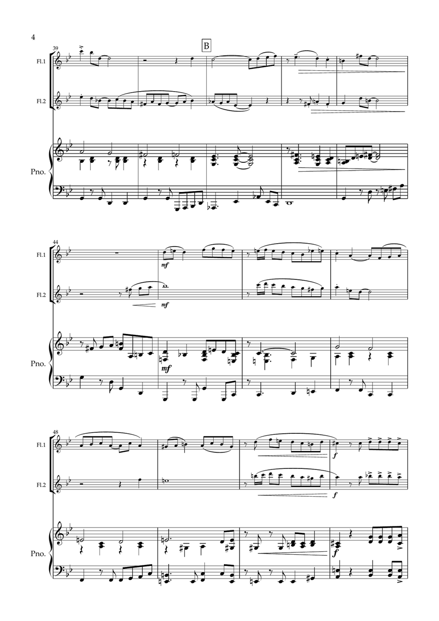 Varadero. A Modern Cha-Cha for Flute Duet and Piano. Flute Duet scores gallery preview page 5