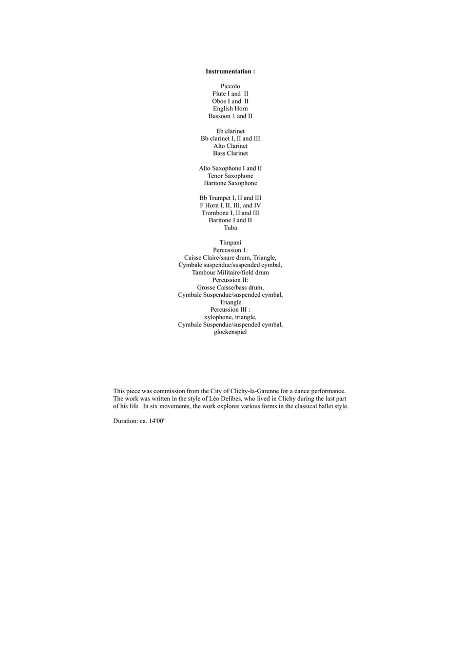 Paul Wehage : Scènes de Ballet for concert band Concert Band scores gallery preview page 2