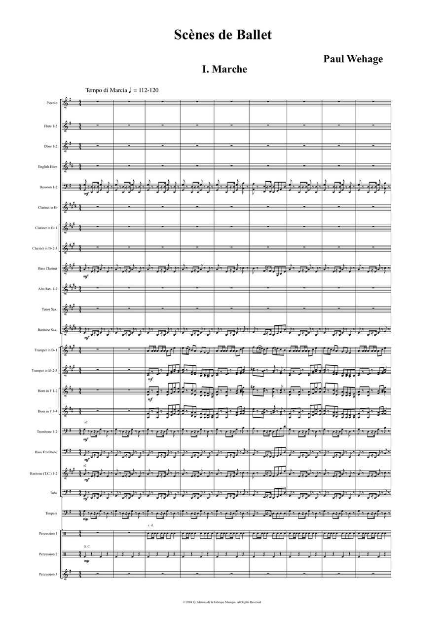 Paul Wehage : Scènes de Ballet for concert band Concert Band scores gallery preview page 3