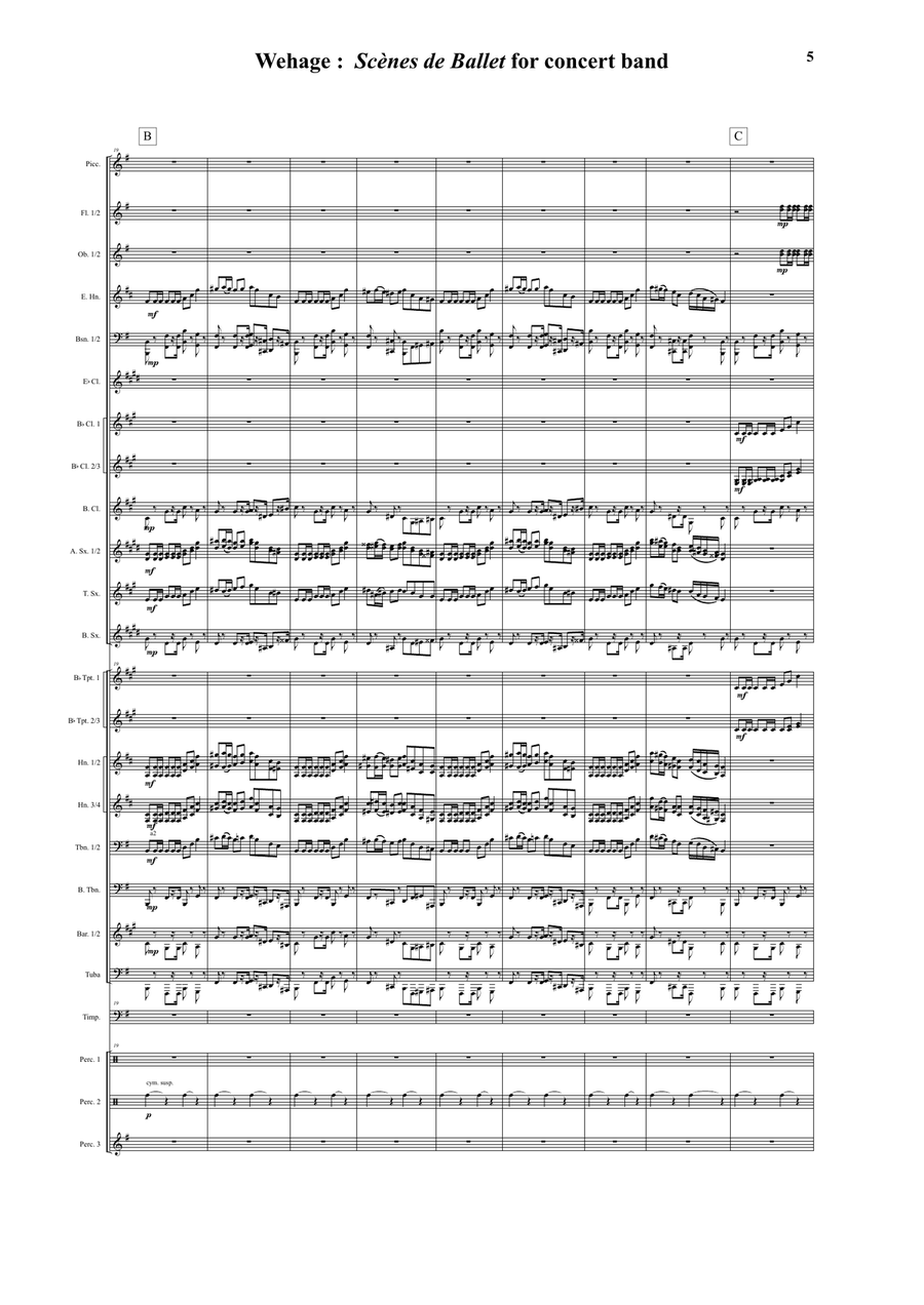 Paul Wehage : Scènes de Ballet for concert band Concert Band scores gallery preview page 5