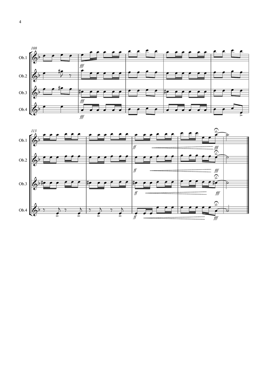 Flamenco Fantastico! for Oboe Quartet Woodwind Quartet scores gallery preview page 4