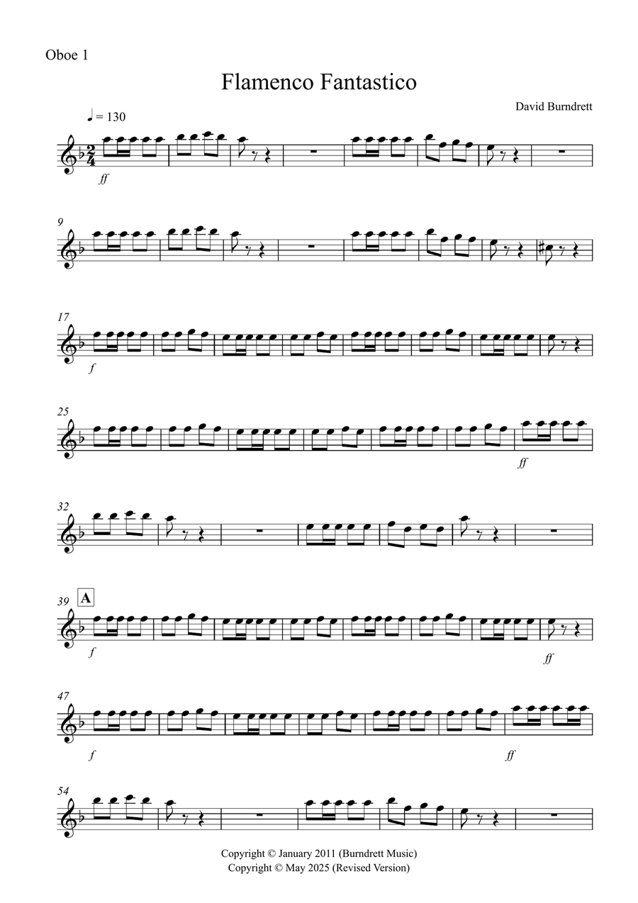Flamenco Fantastico! for Oboe Quartet Woodwind Quartet scores gallery preview page 5