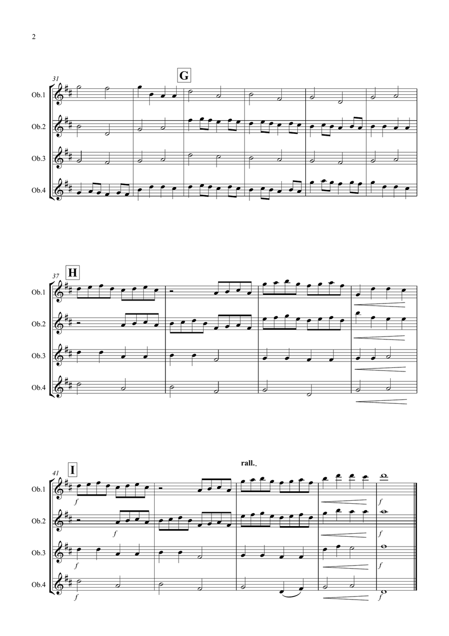 Pachelbel's Canon for Oboe Quartet Woodwind Quartet scores gallery preview page 2