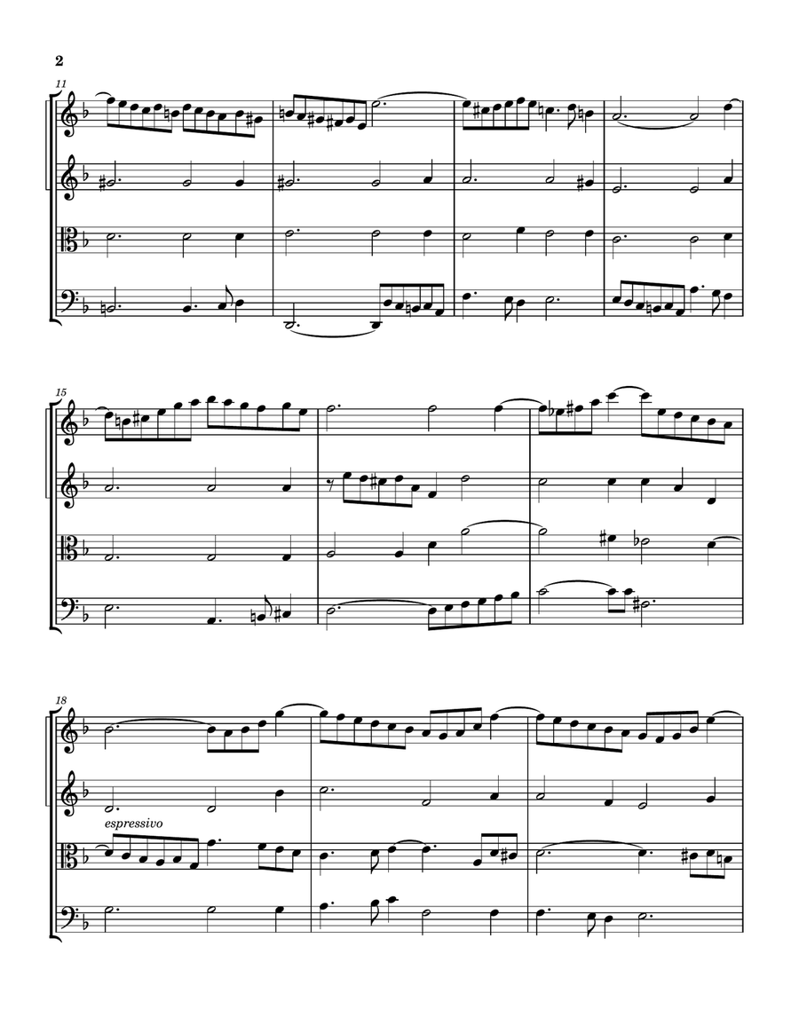 Prelude in C# minor (transposed) String Quartet scores gallery preview page 2