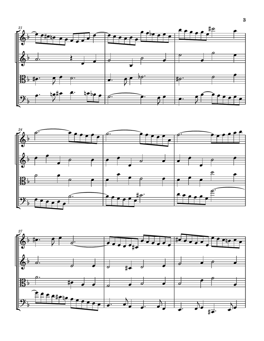 Prelude in C# minor (transposed) String Quartet scores gallery preview page 3