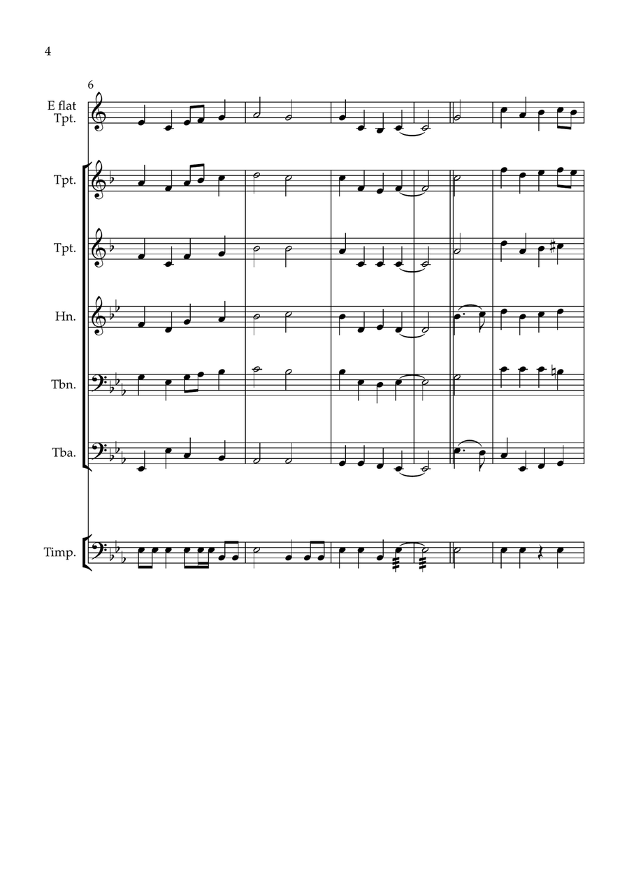 He Who Would Valiant Be (Monks Gate) Brass Quintet scores gallery preview page 4