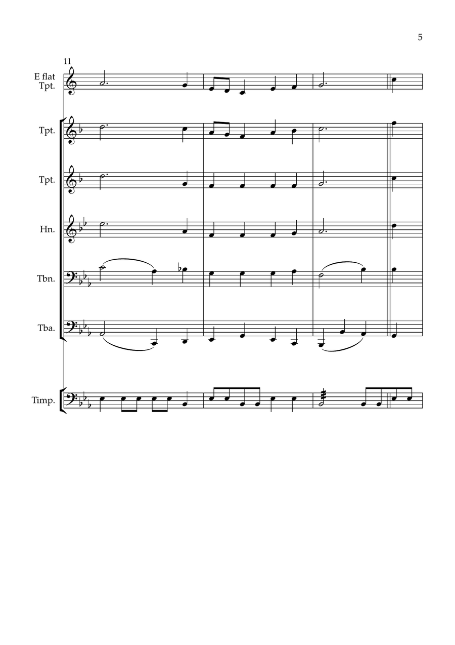 He Who Would Valiant Be (Monks Gate) Brass Quintet scores gallery preview page 5