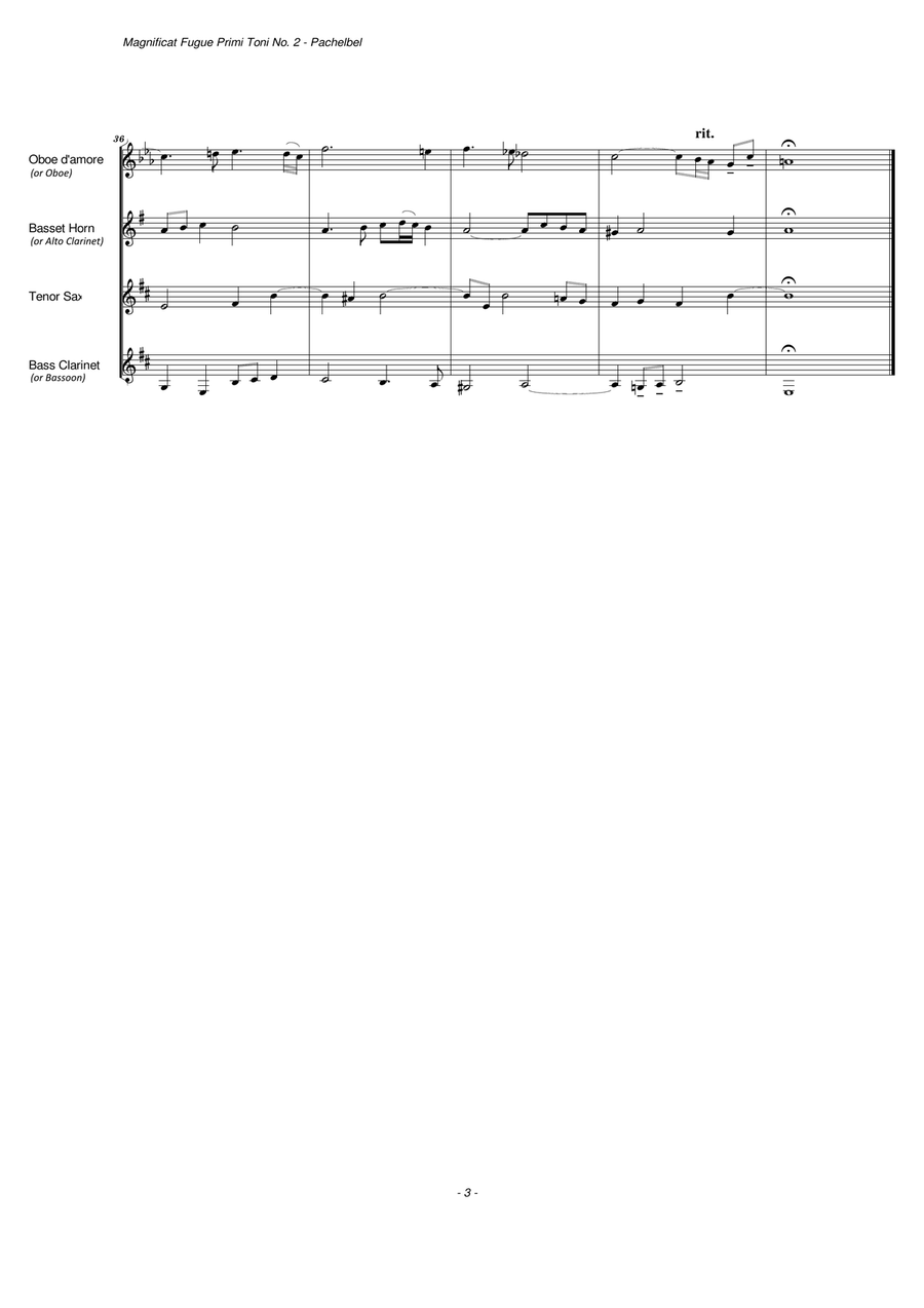 Magnificat Fugue Primi Toni No. 2 (Mixed Reed Quartet) Woodwind Quartet scores gallery preview page 5