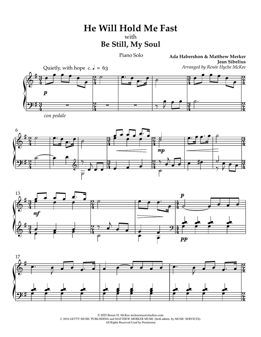 He Will Hold Me Fast Piano Solo scores gallery preview page 2