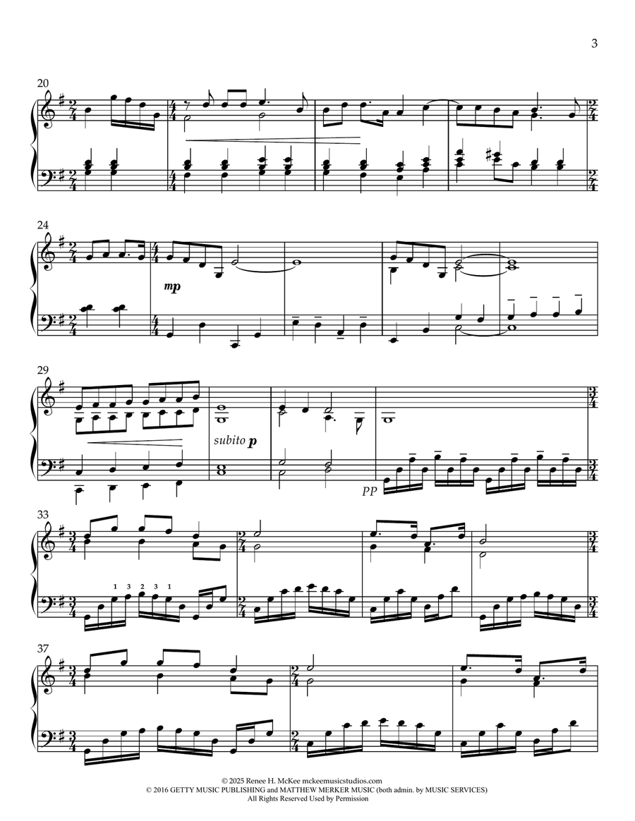 He Will Hold Me Fast Piano Solo scores gallery preview page 3