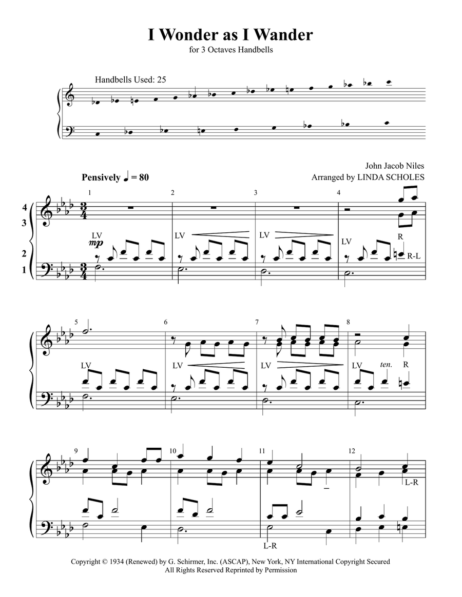 I Wonder As I Wander I Wonder As I Wander Handbell Choir scores gallery preview page 2