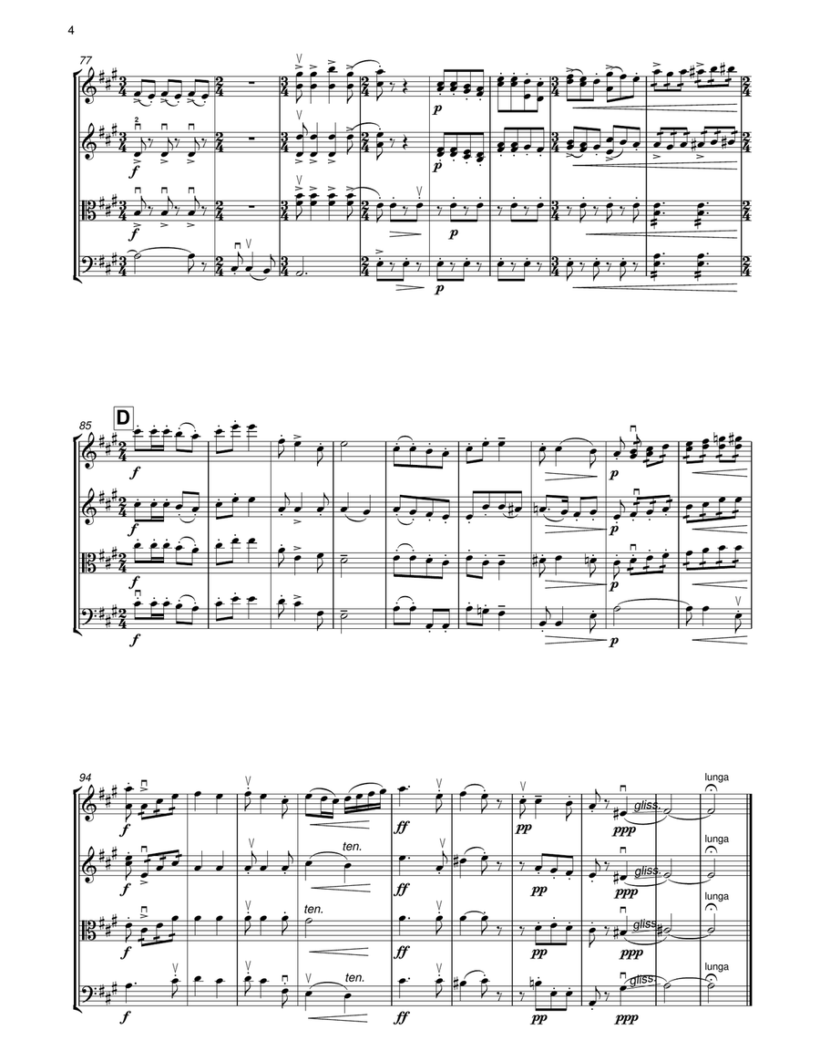 Li'Lisa Jane for string quartet String Quartet scores gallery preview page 3