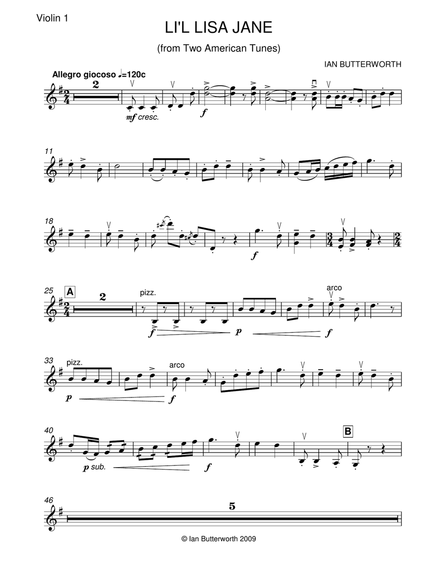 Li'Lisa Jane for string quartet String Quartet scores gallery preview page 4
