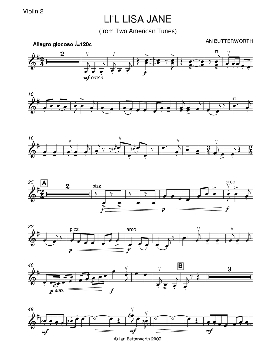 Li'Lisa Jane for string quartet String Quartet scores gallery preview page 6