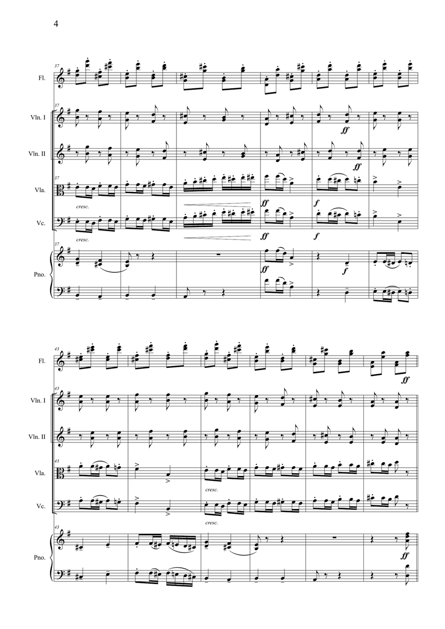 Trepak (from The Nutcracker) – for Flute Duo, String Quartet & Piano Large Ensemble scores gallery preview page 4