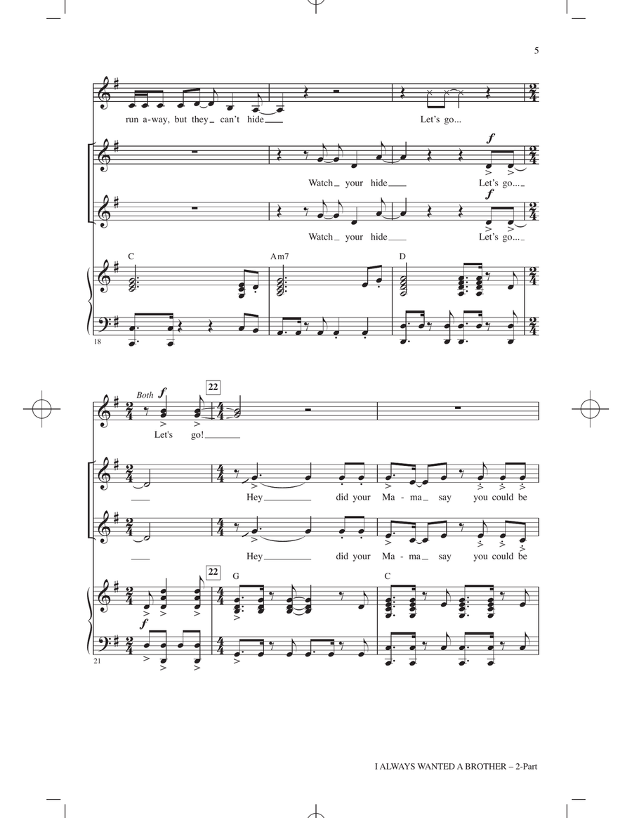 I Always Wanted A Brother (from Mufasa) (arr. Mark Brymer) 2-Part scores gallery preview page 4