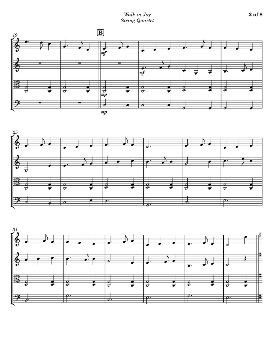 Walk In Joy String Quartet scores gallery preview page 2