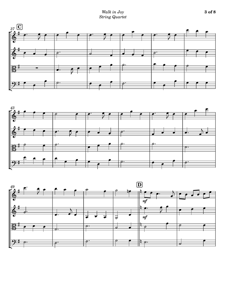 Walk In Joy String Quartet scores gallery preview page 3
