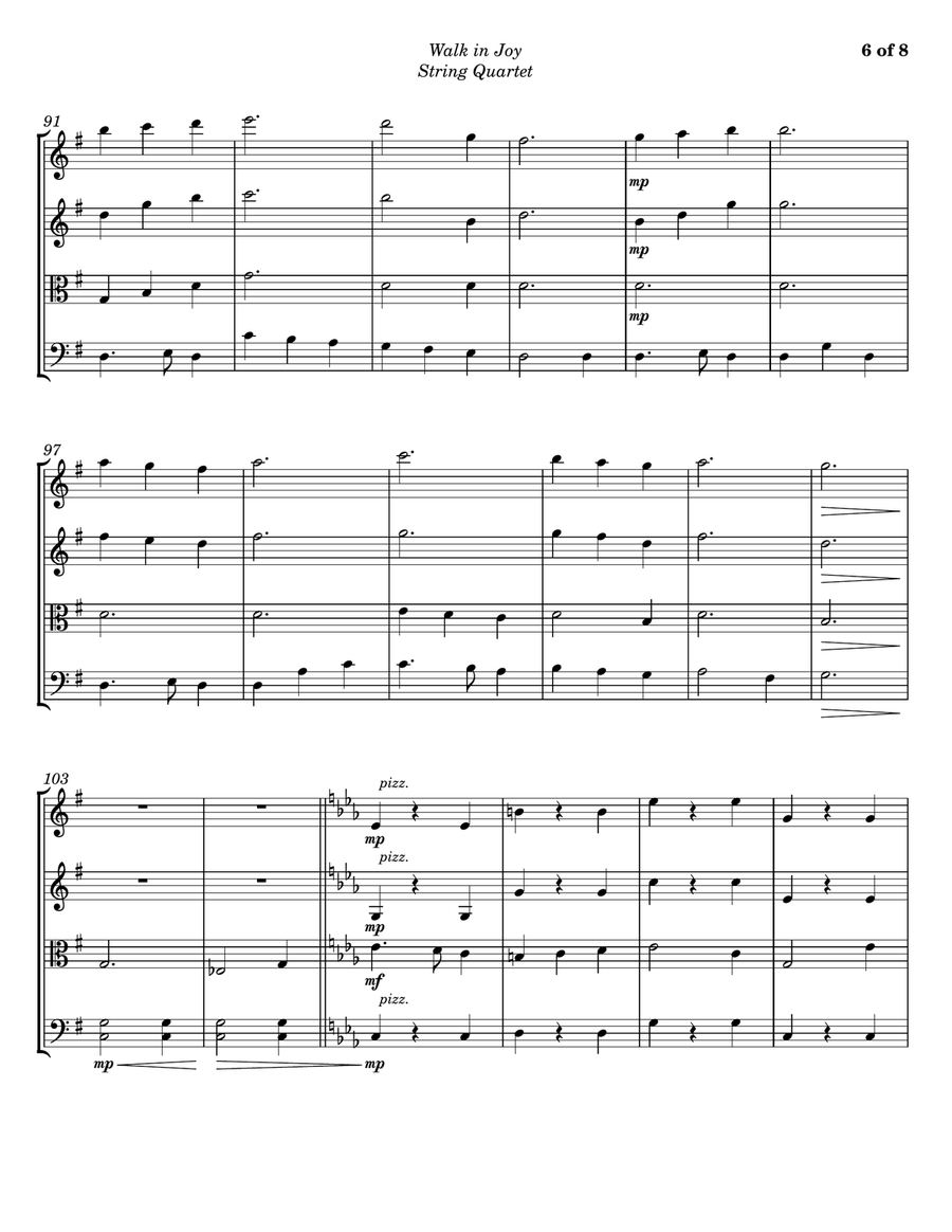 Walk In Joy String Quartet scores gallery preview page 6