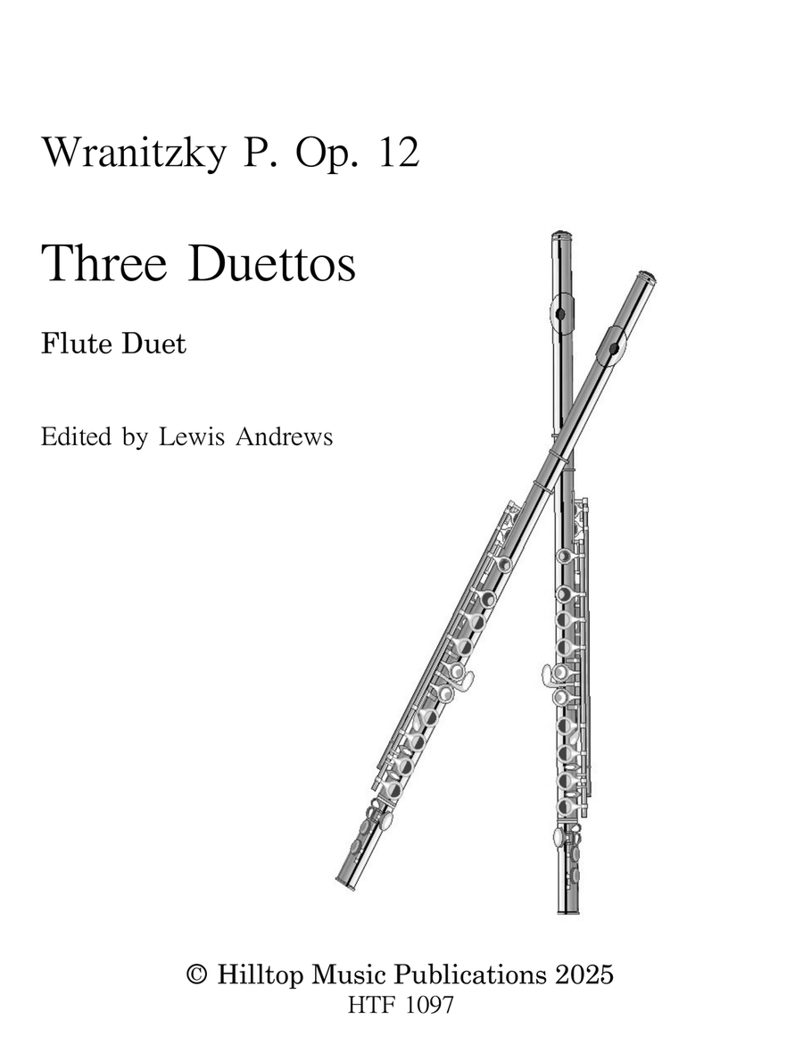 Wranitsky Three duos for two flutes Flute Duet scores gallery preview page 1
