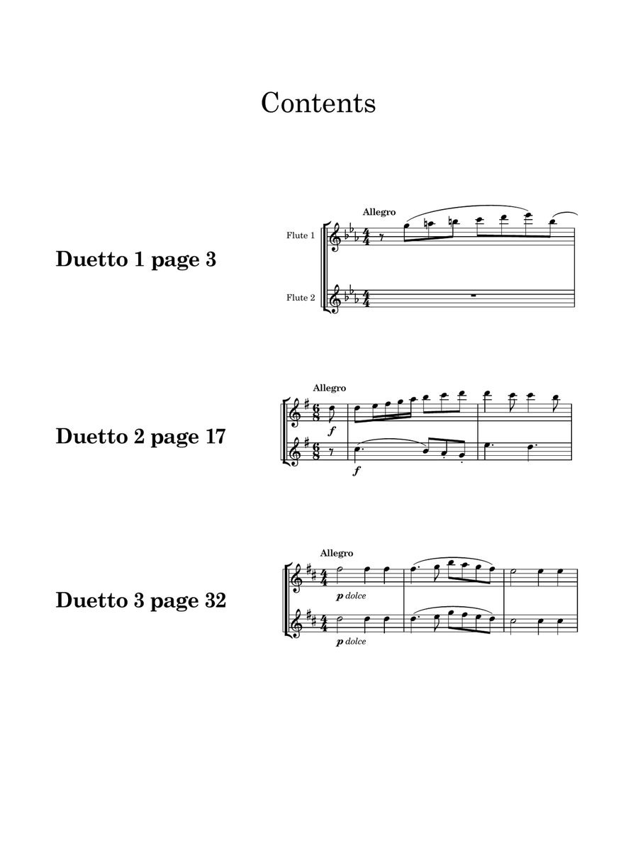 Wranitsky Three duos for two flutes Flute Duet scores gallery preview page 2