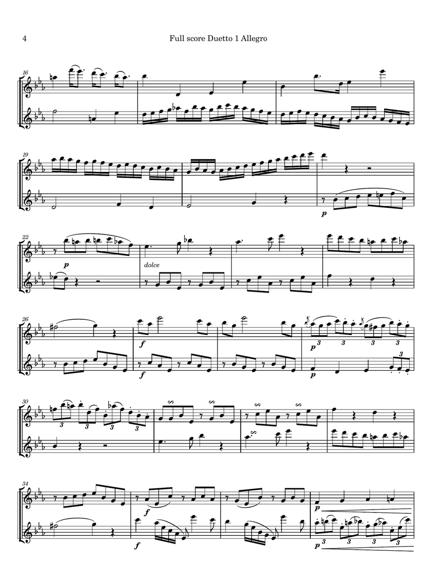 Wranitsky Three duos for two flutes Flute Duet scores gallery preview page 4