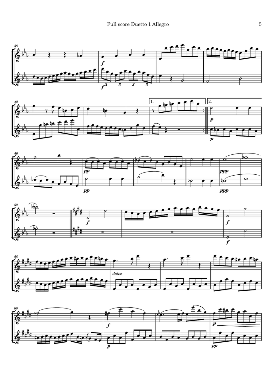 Wranitsky Three duos for two flutes Flute Duet scores gallery preview page 5