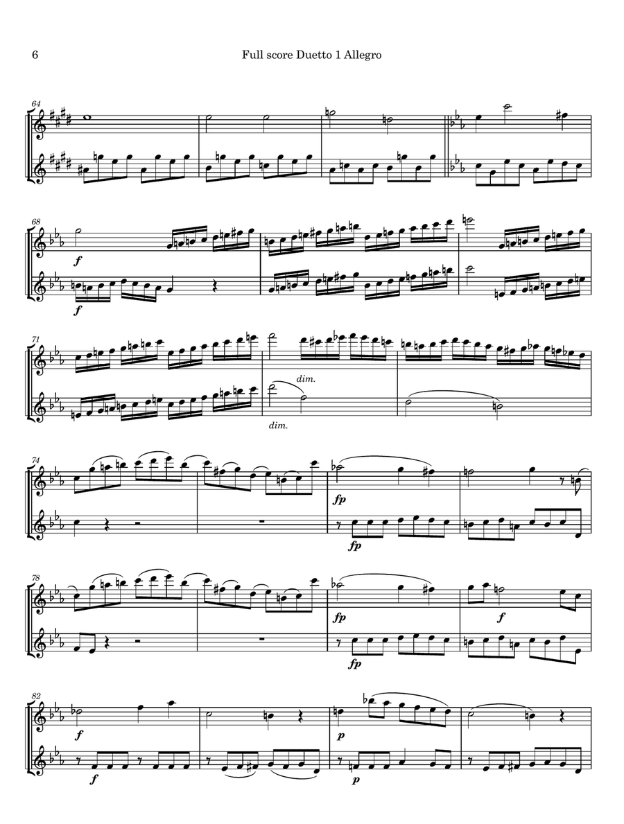 Wranitsky Three duos for two flutes Flute Duet scores gallery preview page 6
