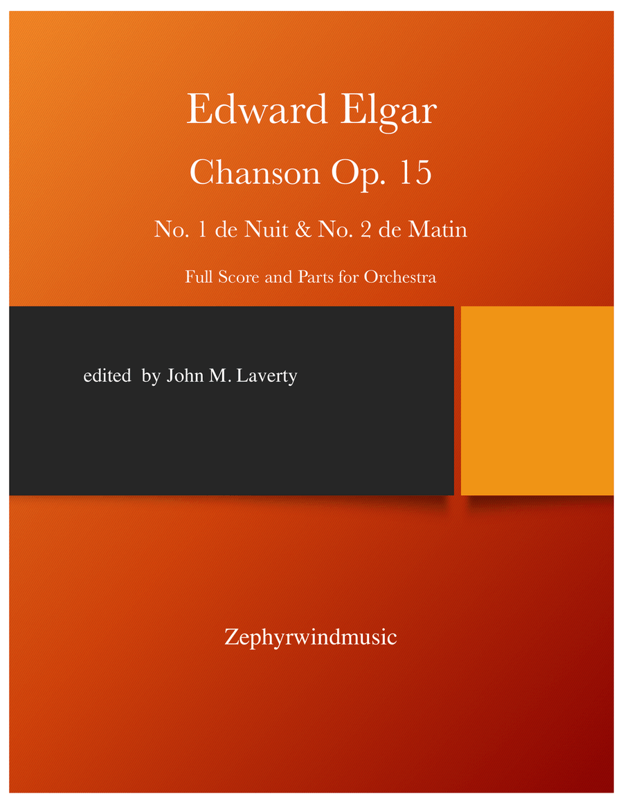 Chanson Op. 15, No.1 de Nuit & No. 2 de Matin Full Orchestra scores gallery preview page 1