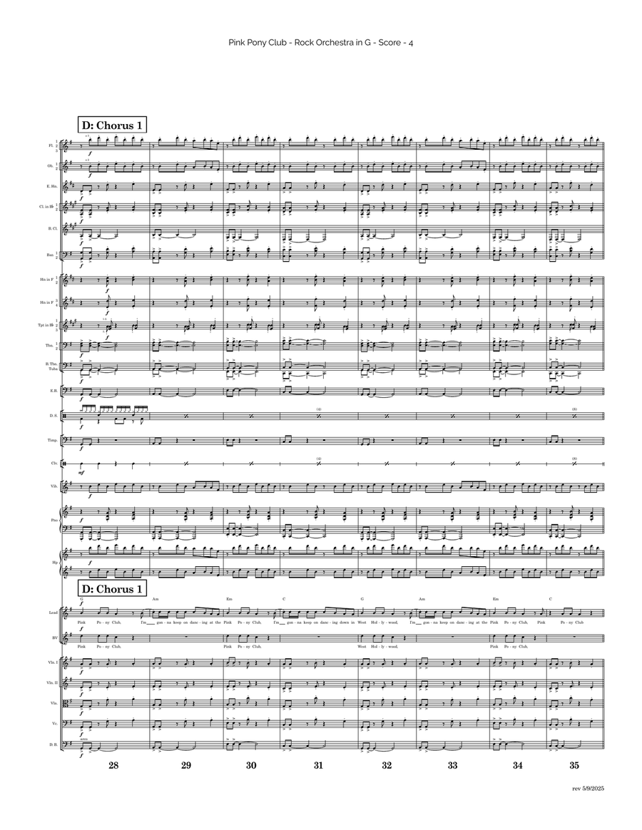 Pink Pony Club Full Orchestra scores gallery preview page 4