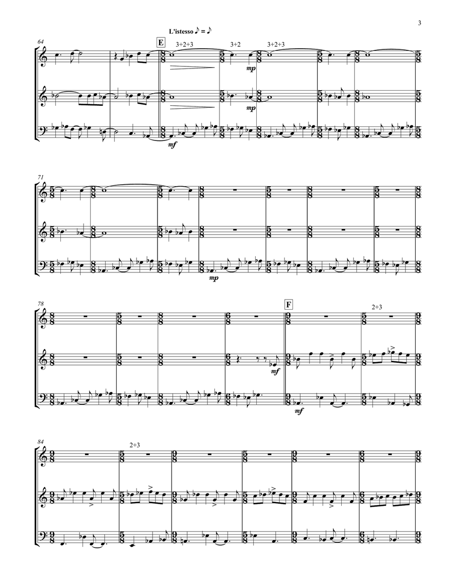 Shortened Suite for Brass Trio Brass Trio scores gallery preview page 3