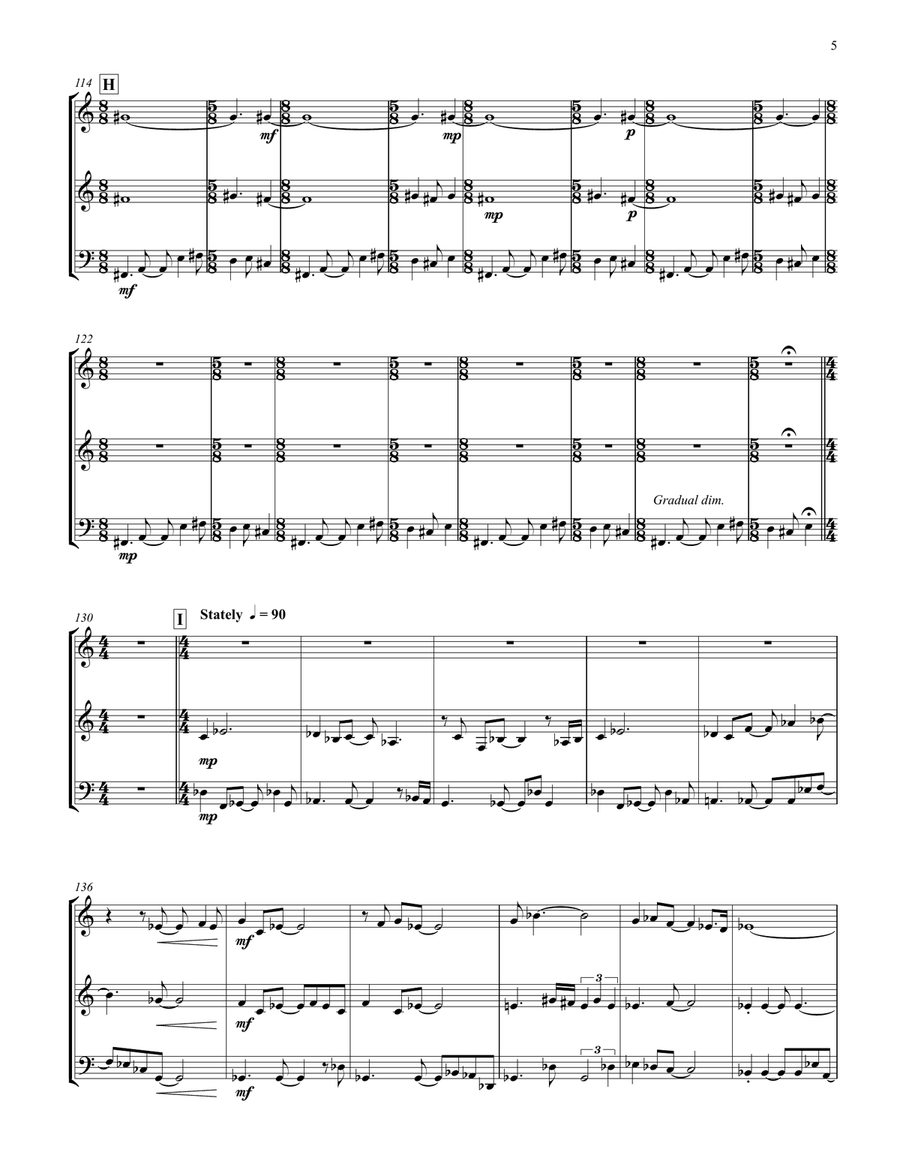 Shortened Suite for Brass Trio Brass Trio scores gallery preview page 5