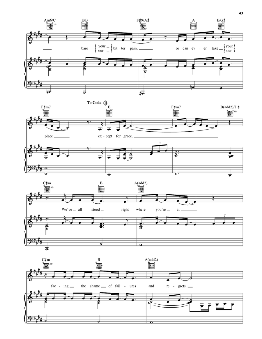 Except For Grace Except For Grace Piano, Vocal, Guitar scores gallery preview page 3
