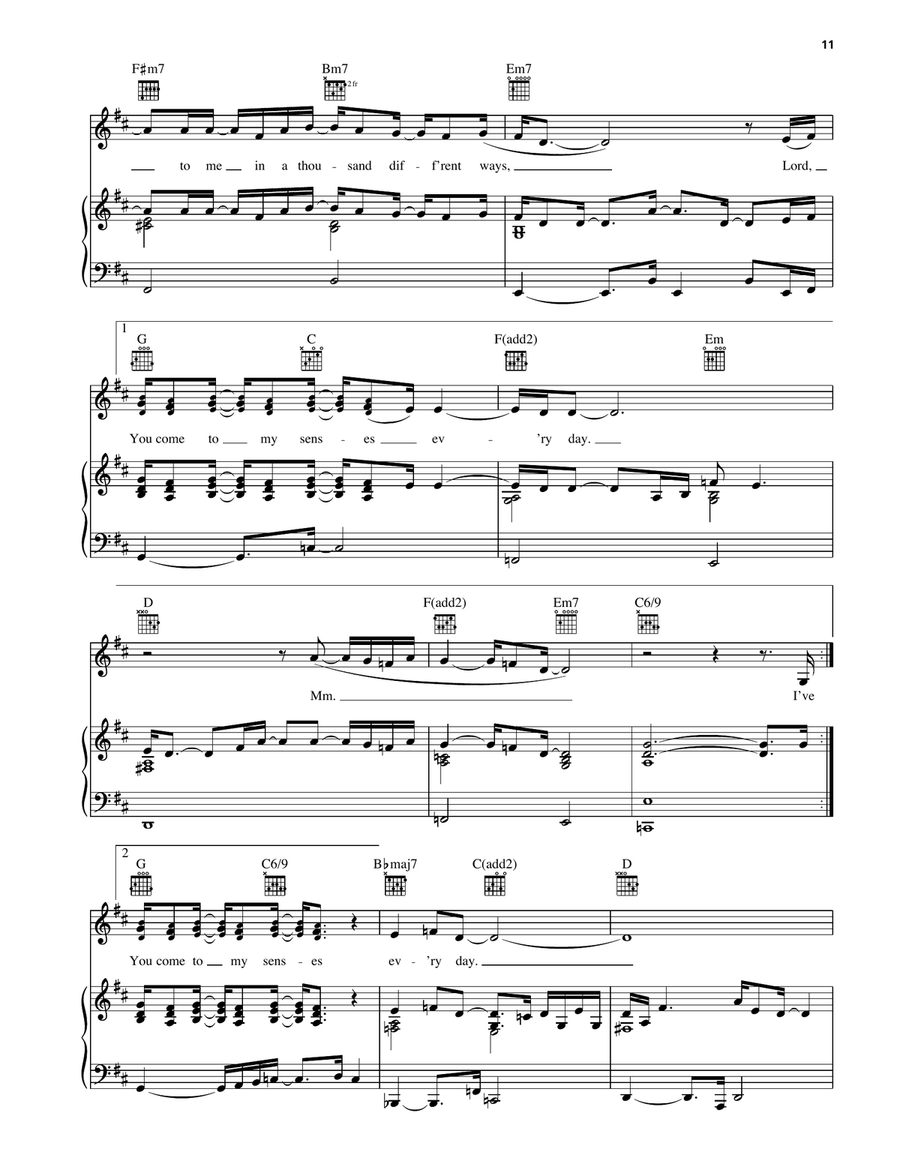 You Come To My Senses You Come To My Senses Piano, Vocal, Guitar scores gallery preview page 3