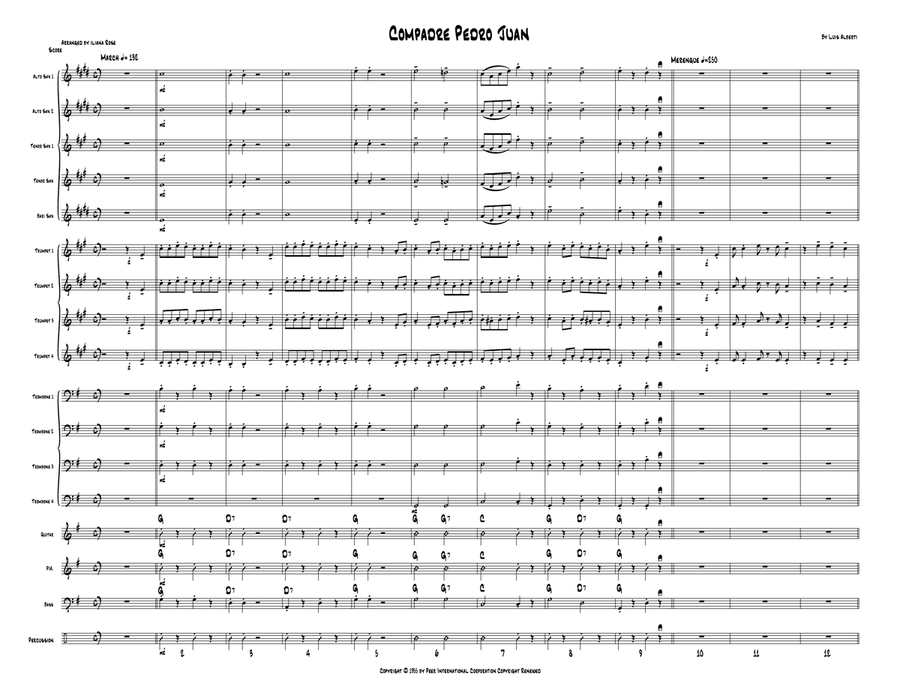 Compadre Pedro Juan Jazz Ensemble scores gallery preview page 1