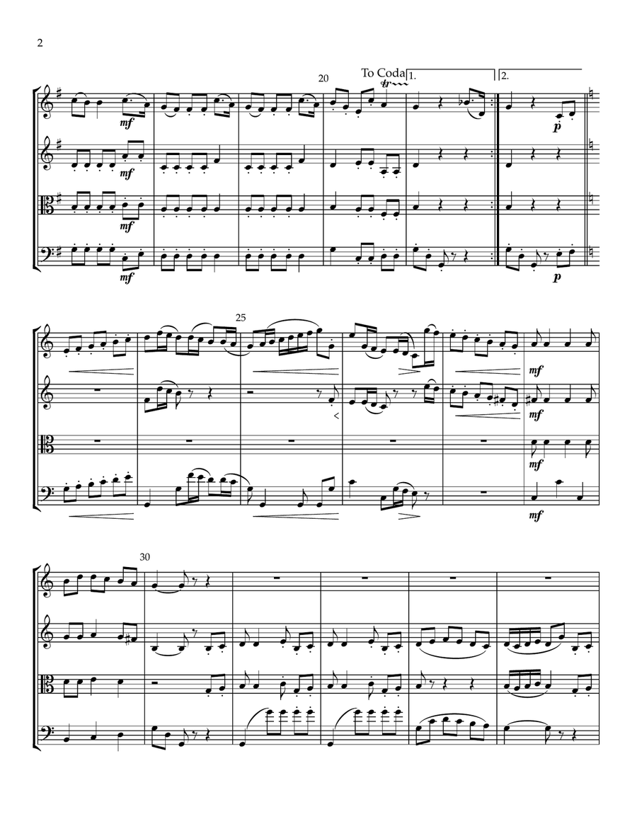 Minuet from String Quintet Op. 11/5 String Quartet scores gallery preview page 2