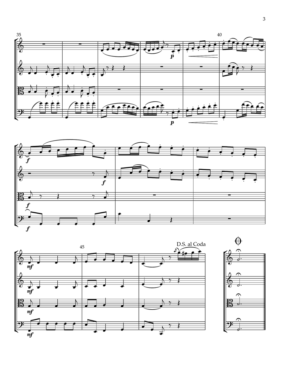 Minuet from String Quintet Op. 11/5 String Quartet scores gallery preview page 3