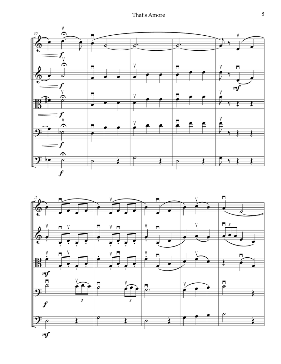 That's Amore (That's Love) String Orchestra scores gallery preview page 5