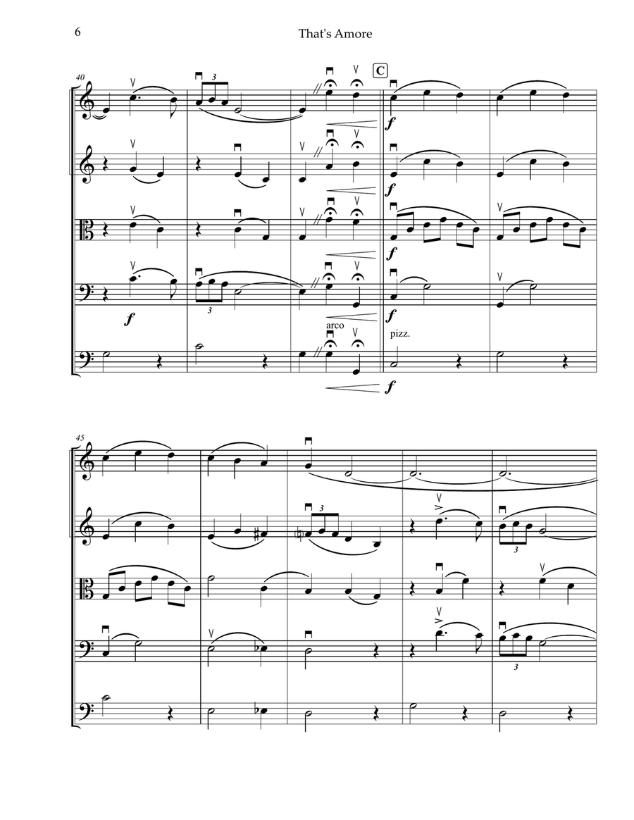 That's Amore (That's Love) String Orchestra scores gallery preview page 6