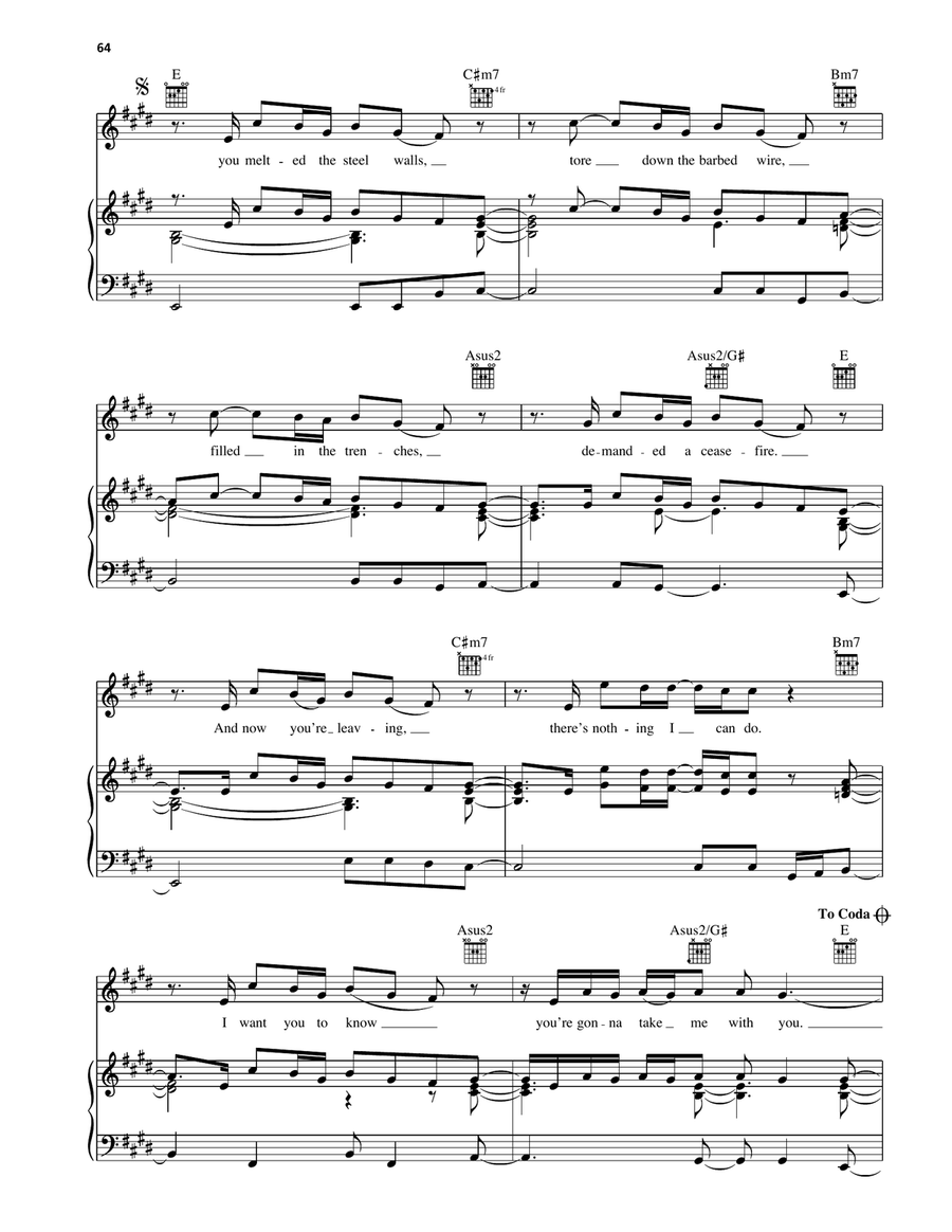 Take Me Take Me Piano, Vocal, Guitar scores gallery preview page 3