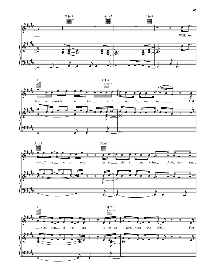 Take Me Take Me Piano, Vocal, Guitar scores gallery preview page 4