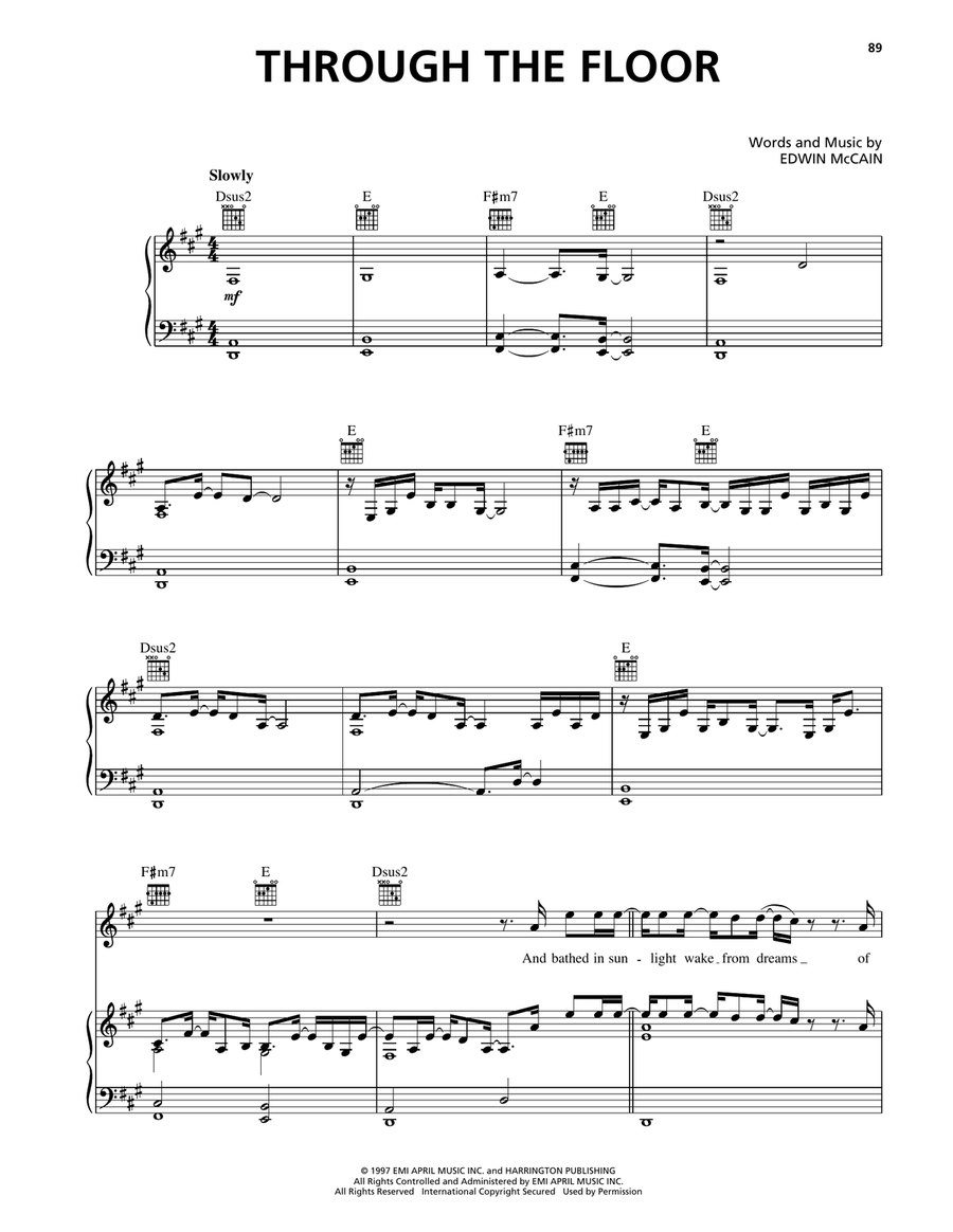 Through The Floor Through The Floor Piano, Vocal, Guitar scores gallery preview page 1