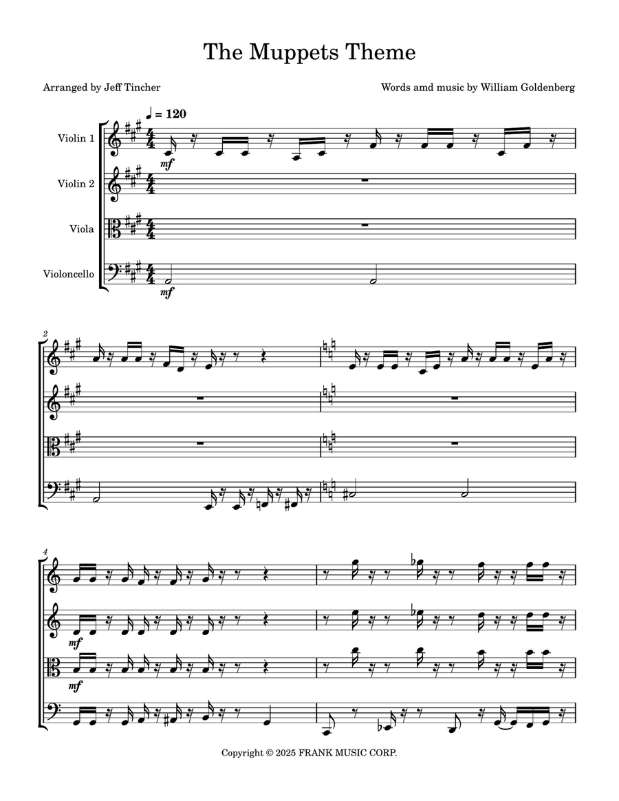 The Muppets Theme The Muppets Theme String Quartet scores gallery preview page 2