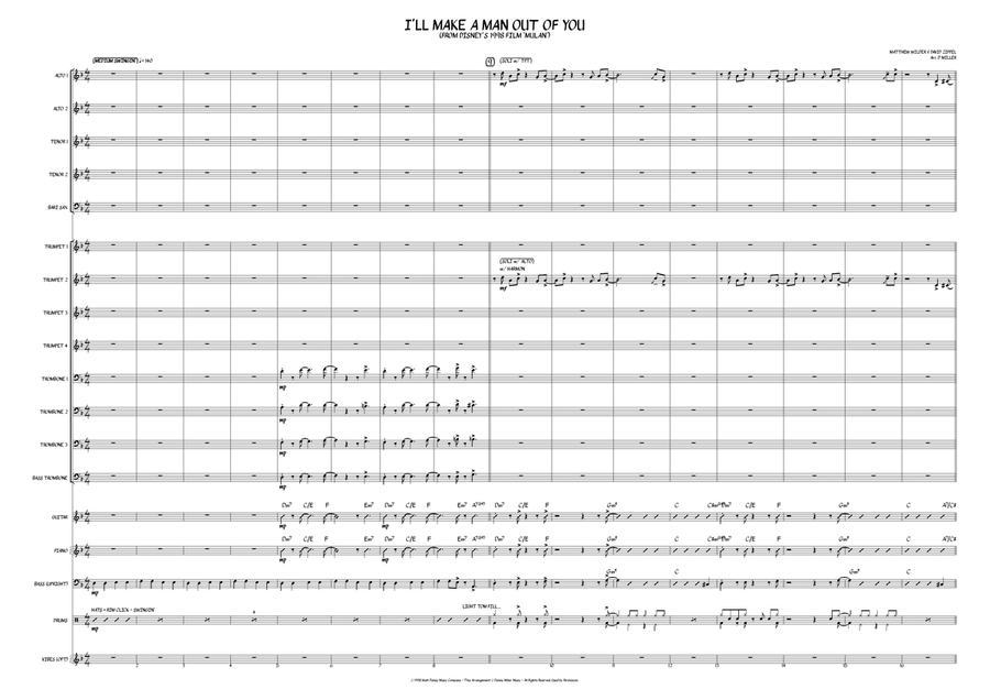 I'll Make A Man Out Of You Jazz Ensemble scores gallery preview page 1