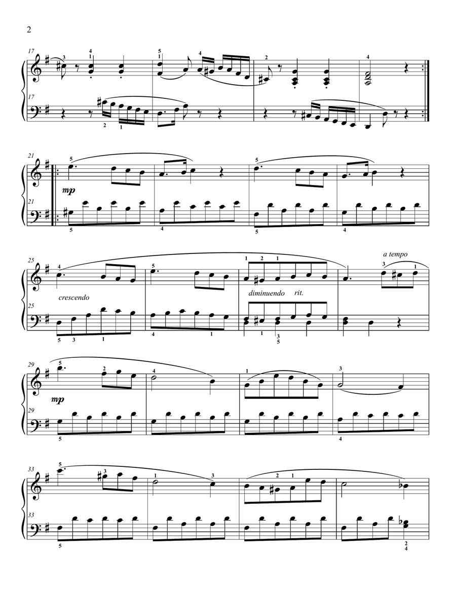 Lichner Sonatina in g Major Op.4, No.3, 1st movement Easy Piano scores gallery preview page 2