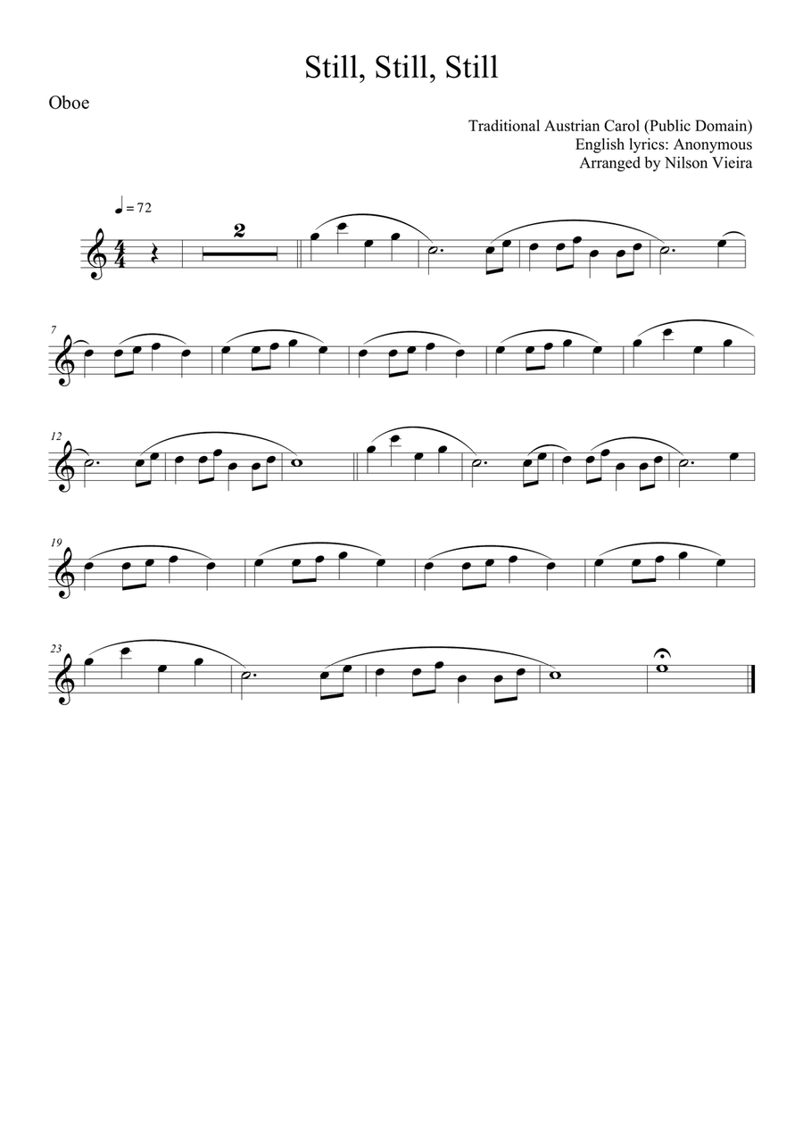 Still, Still, Still – Oboe and Piano Christmas Arrangement (with Chords) Piano scores gallery preview page 1