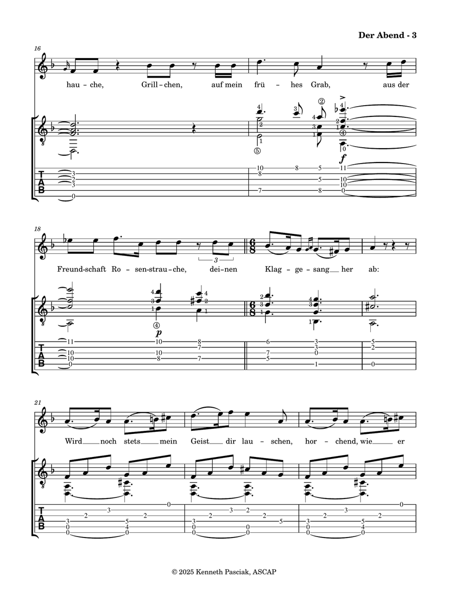 Der Abend (for Voice & Guitar) Chamber Music scores gallery preview page 3
